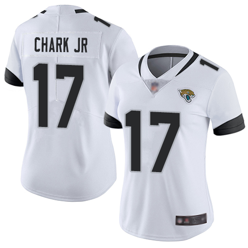 Nike Jacksonville Jaguars 17 DJ Chark Jr White Women Stitched NFL Vapor Untouchable Limited Jersey